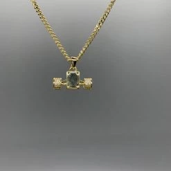 Ghost Long Board Gold Iced Truck Necklace