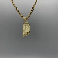 Ghost Long Board Gold Iced Deck Necklace JEWELRY