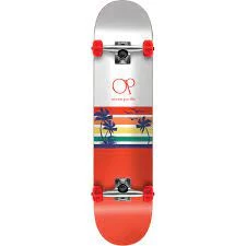 Ghost Long Board COMPLETES Ocean Pacific Sunset Park/Street Red/ White Complete Skateboard 7.75