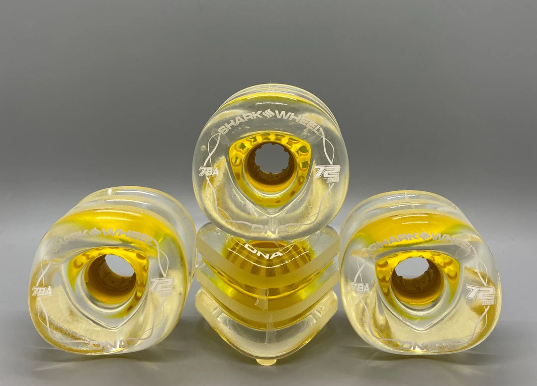 Ghost Long Board LONGBOARD Shark Wheels 72mm, Clear Yellow