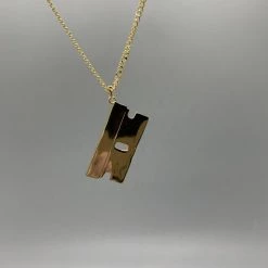 Ghost Long Board Gold Razor Blade Necklace JEWELRY