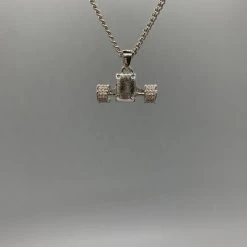 Ghost Long Board Silver Ice Truck Necklace JEWELRY