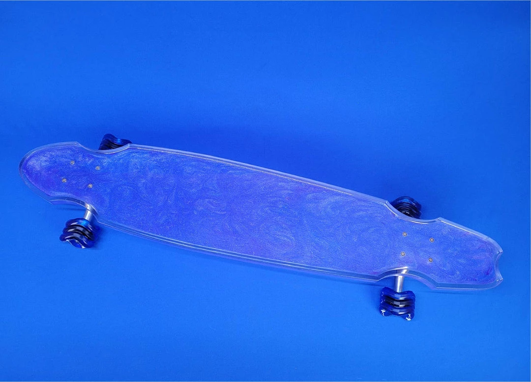 Ghost Long Board 40" Wheel Cut Blue Resin Swirl
