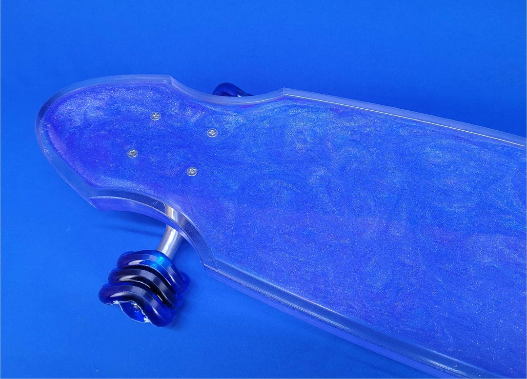 Ghost Long Board 40" Wheel Cut Blue Resin Swirl