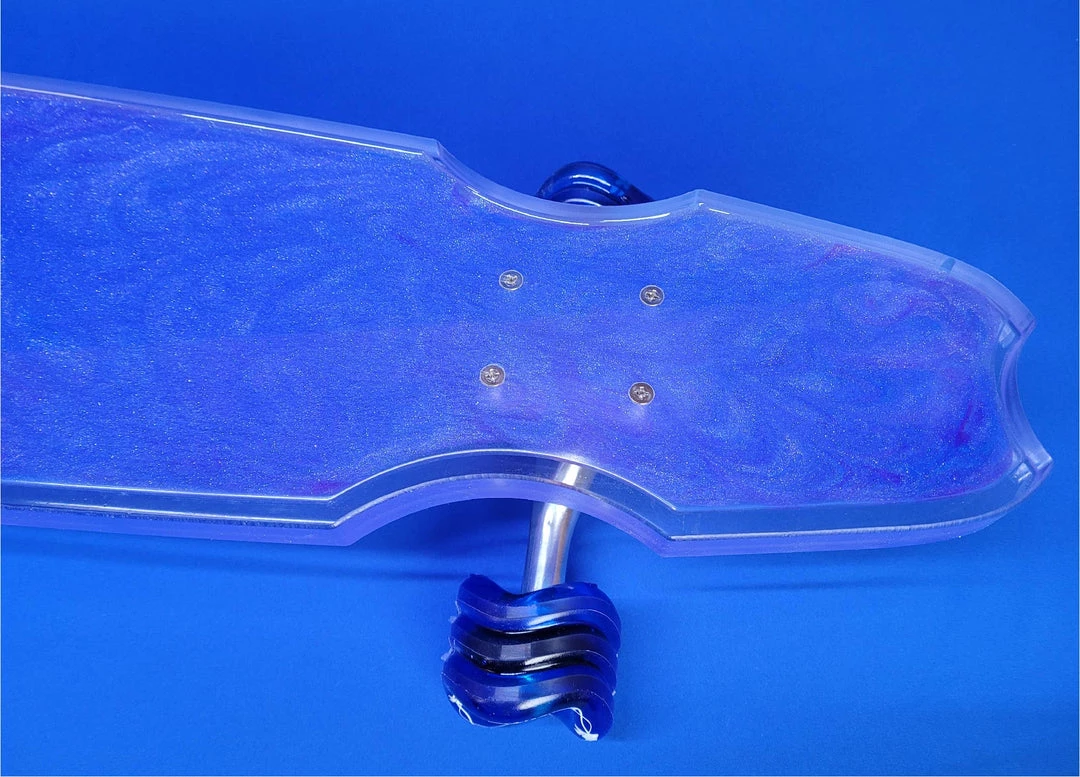 Ghost Long Board 40" Wheel Cut Blue Resin Swirl