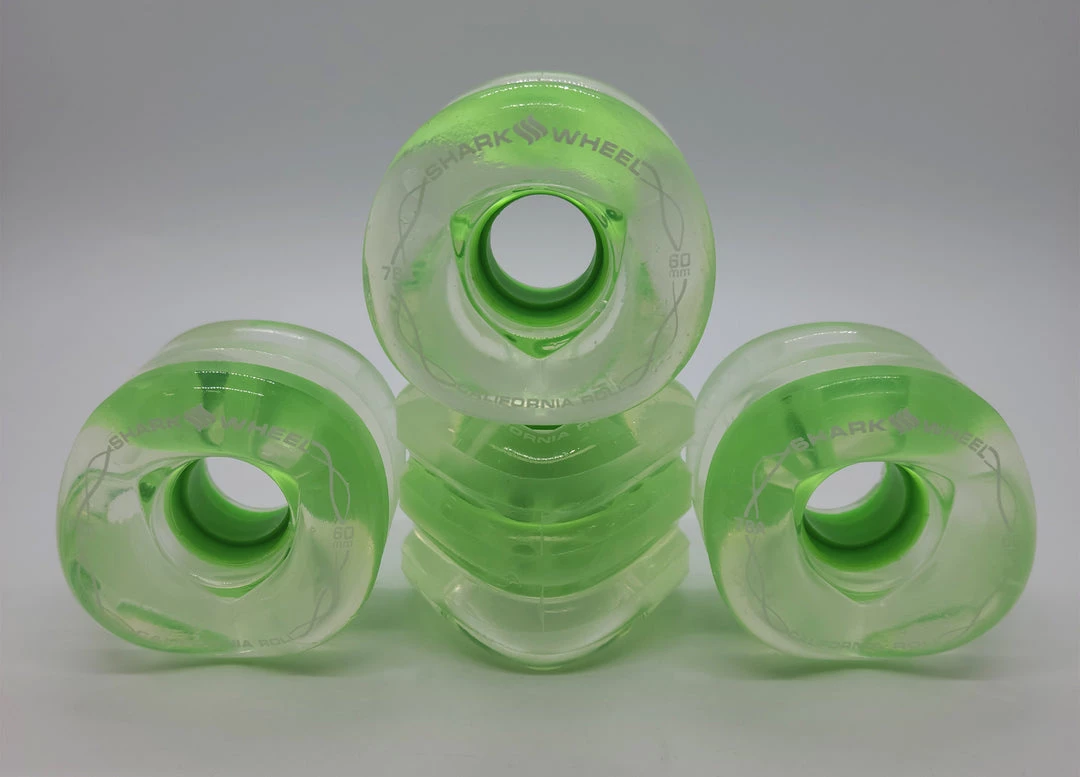 Ghost Long Board LONGBOARD Shark Wheels 60mm, Clear Green