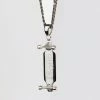 Ghost Long Board JEWELRY Silver Skatedeck With Wheels Neck Chain
