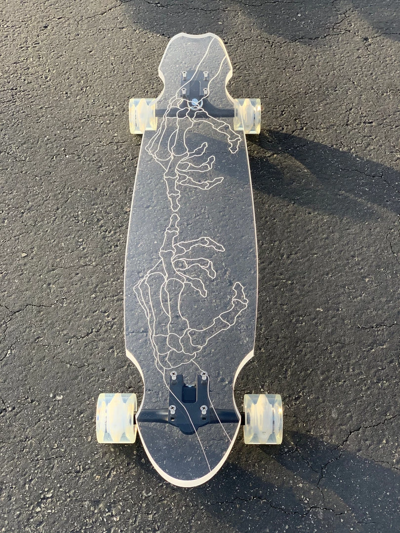 Ghost Long Board CLEAR COMPLETES Skeleton Hand