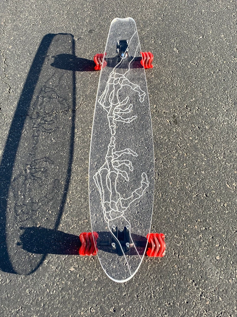 Ghost Long Board CLEAR COMPLETES Skeleton Hand