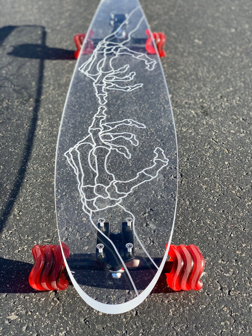 Ghost Long Board CLEAR COMPLETES Skeleton Hand