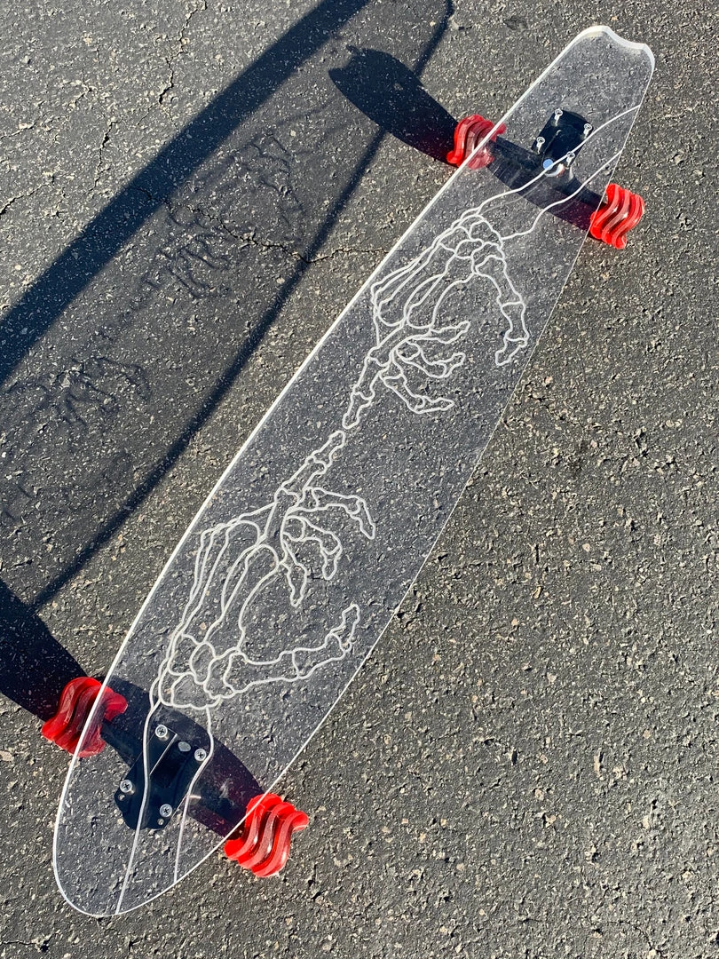 Ghost Long Board CLEAR COMPLETES Skeleton Hand