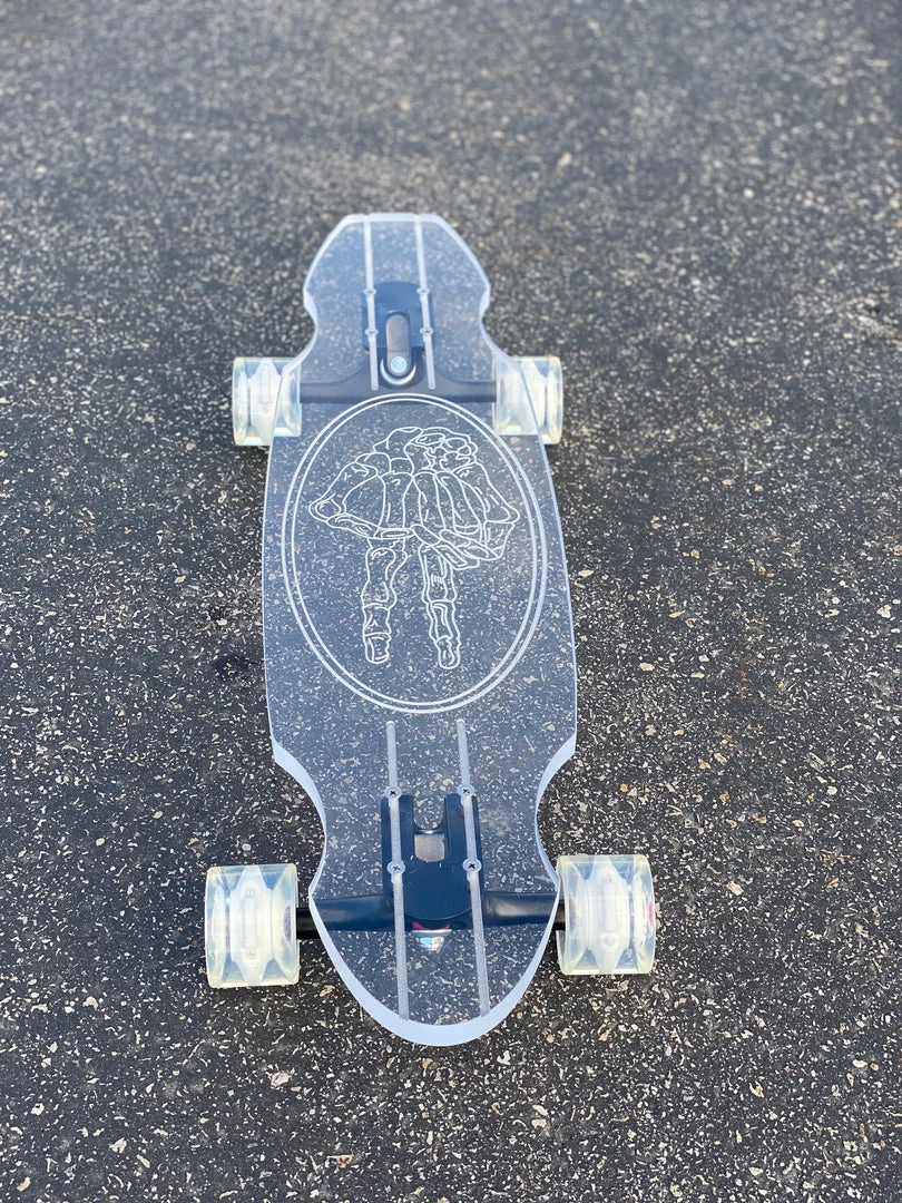 Ghost Long Board Skeleton Peace Hand CLEAR COMPLETES