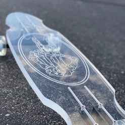 Ghost Long Board Skeleton Peace Hand CLEAR COMPLETES
