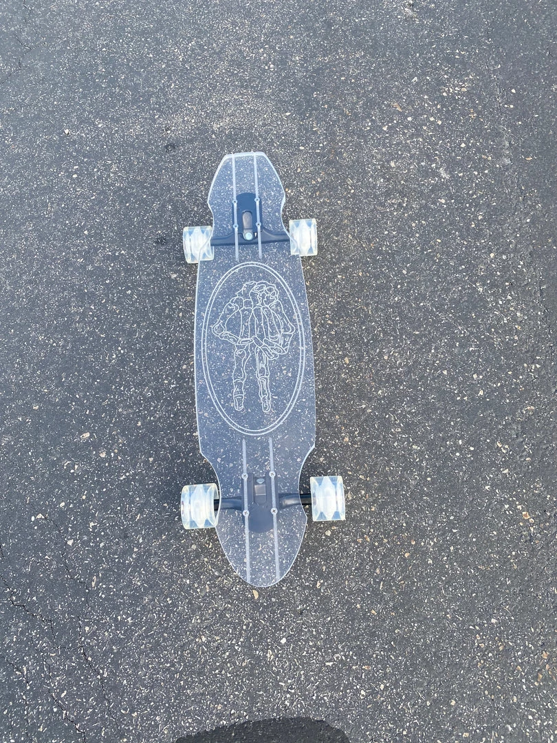 Ghost Long Board Skeleton Peace Hand CLEAR COMPLETES