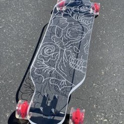 Ghost Long Board Skull Rose