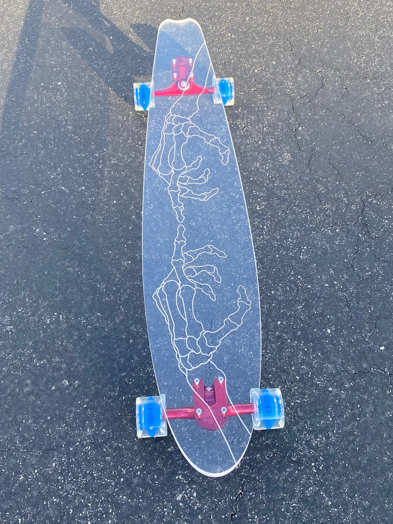 Ghost Long Board CLEAR COMPLETES Skeleton Hand