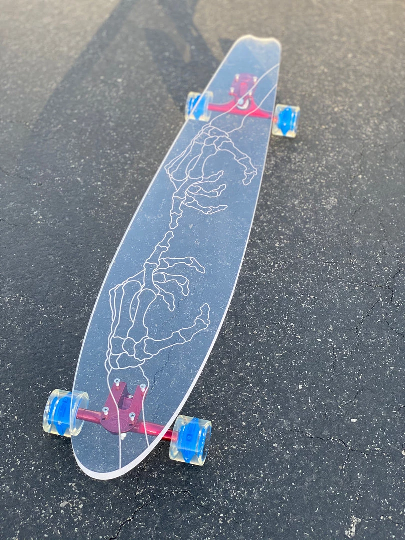 Ghost Long Board CLEAR COMPLETES Skeleton Hand