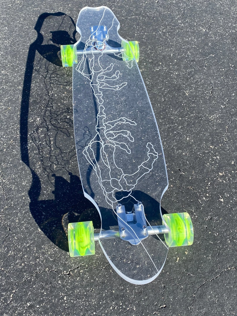 Ghost Long Board CLEAR COMPLETES Skeleton Hand
