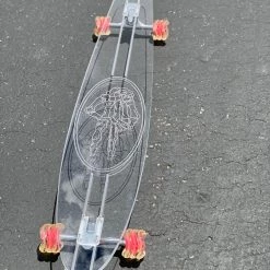 Ghost Long Board Skeleton Peace Hand CLEAR COMPLETES