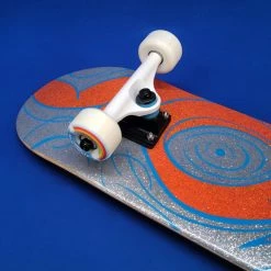 Ghost Long Board Orange Swirl Hand Painted Popsicle 7.75