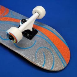 Ghost Long Board Orange Swirl Hand Painted Popsicle 7.75