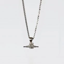 Ghost Long Board Silver Trucks Neck Chain