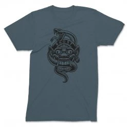 Ghost Long Board Ghost Snake Skull, Indigo TEE SHIRTS