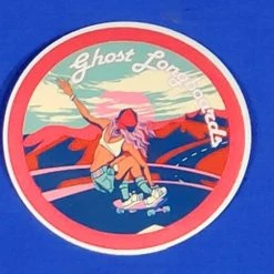 Ghost Long Board Mountain Cruising 3.1" X 3" Sticker