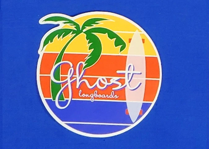 Ghost Long Board Tropics 3" X 3" STICKERS