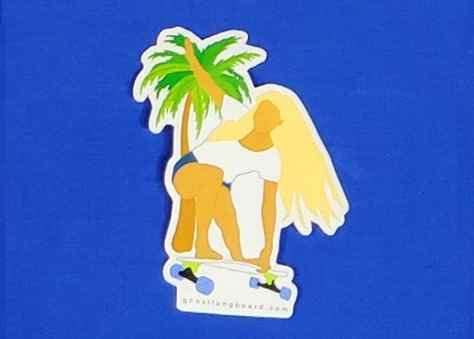 Ghost Long Board STICKERS Board Grab 2.5" X 3" Sticker