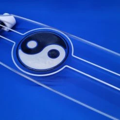 Ghost Long Board 40" Wheel Cut Yin Yang, Resin CLEAR COMPLETES