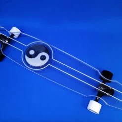 Ghost Long Board 40" Wheel Cut Yin Yang, Resin CLEAR COMPLETES