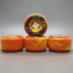 Ghost Long Board Slime Balls 56mm Brains Speed Balls Orange Yellow Swirl 99a