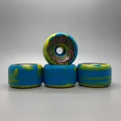 Ghost Long Board SKATEBOARD Slime Balls Big Balls Blue Yellow Swirl 97a 65mm