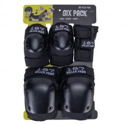 Ghost Long Board 187 Killer Combo Pack, Black HELMETS & PADS