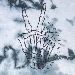 Ghost Long Board Tie Dye Skeleton Peace - Black HOODIES